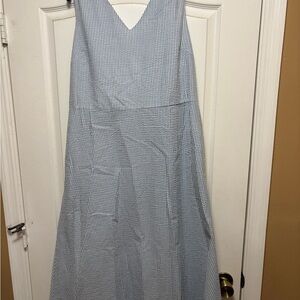 Elegant Blue Gingham Dress